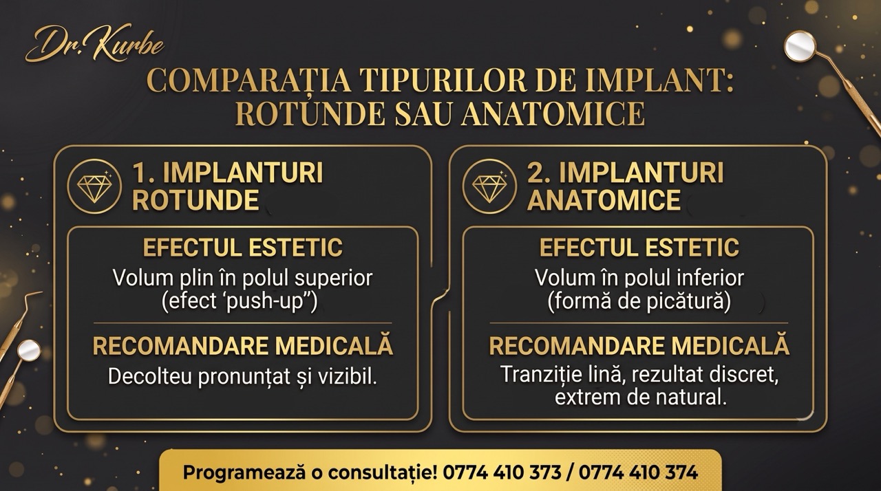 Implant mamar rotund vs implant mamar anatomic